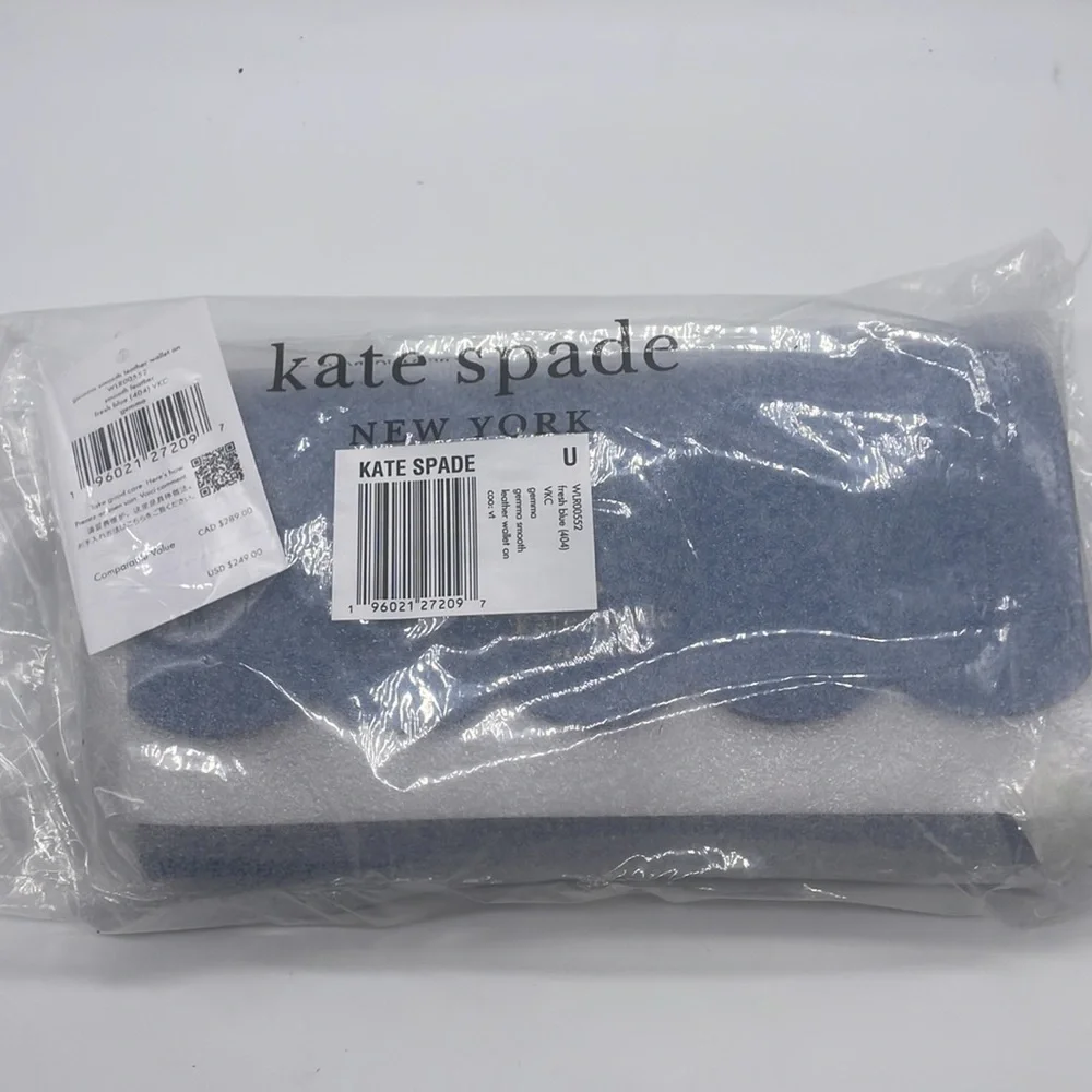 Kate Spade Gemma Cross Body Gold Chain Leather Fresh Blue NWT - Picture 11 of 12